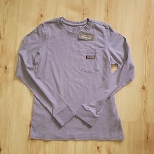 NWT Women's Small Long Sleeve Pocket T-Shirt Rustic Purple